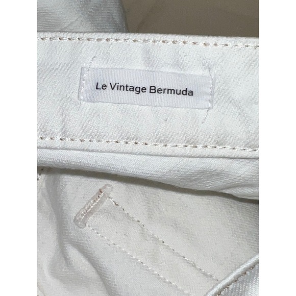 FRAME Le Vintage Bermuda Shorts White Denim Raw Hem High Rise Size 28 LVBSHJE171 - Picture 5 of 7